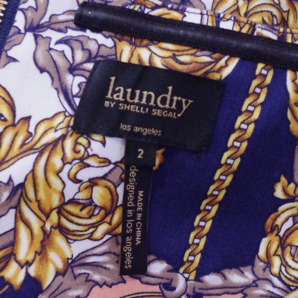 Laundry by Shelli Segal Versace Style Strapless Cotton Dress- Sz. 2 - Picture 6 of 6